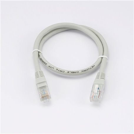 C ble RJ45 Male/Male droit CAT6 U/UTP - Longueur 0.50M - Gris - en sachet