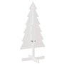 vidaXL Arbre de Noël en bois pour décoration blanc 120 cm pin massif
