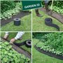 Bordure de jardin en caoutchouc recyclé - GARDEN ID Eco Border - 5 m H20 cm - Indestructible - Flexible, pose droite ou