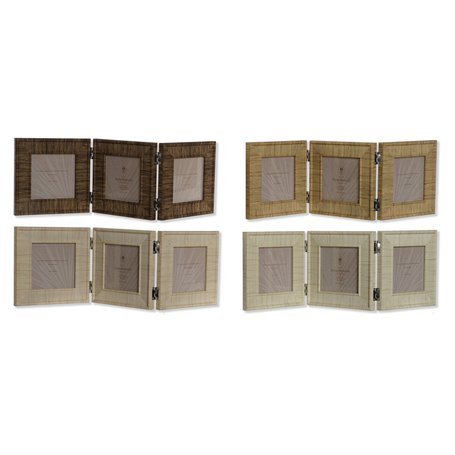 Cadre photo Home ESPRIT Marron Beige Naturel Ivoire Verre polystyrène 47 X 2 X 16 cm (4 Unités)