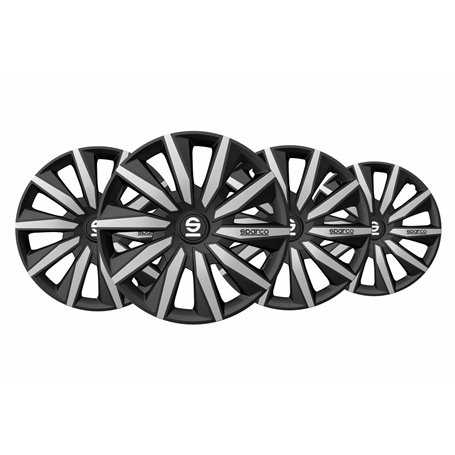 Enjoliveur Sparco Milano Noir/Argenté 15" 4 Unités