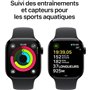 Apple Watch Series 10 GPS + Cellular - 42mm - Boîtier Jet Black Aluminium - Bracelet Black Sport Band - S/M