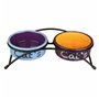 Mangeoire pour chats Trixie Eat on Feet Orange Bleu clair Lila Céramique Fer 300 ml