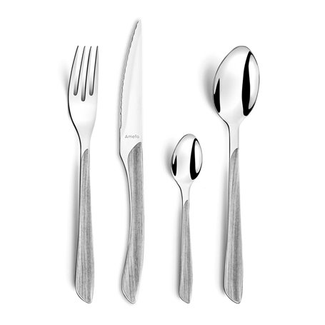 Couverts Amefa Eclat Gris Métal Acier inoxydable 24 Pièces