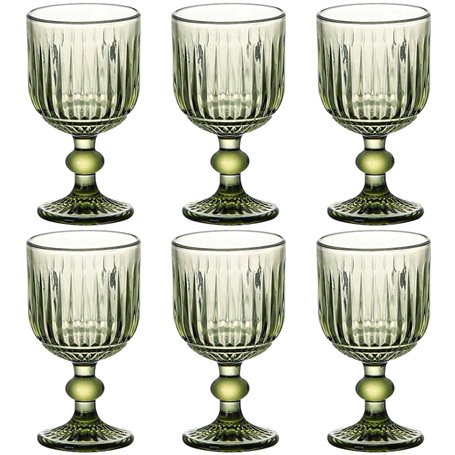 Set de Verres Home ESPRIT Vert Verre 8 x 8 x 14
