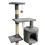 PALOMA Arbre a chat gris foncé 40 x 40 x 114cm -  3 plateformes, 1 corde, 1 niche , poteaux a griffer
