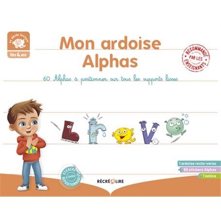 Mon ardoise Alphas - 60 Alphas à positionner sur tous les supports lisses