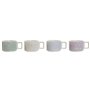 Ensemble de tasses à café DKD Home Decor Vert Bleu ciel Lila Métal Bambou Dolomite 260 ml