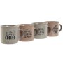 Ensemble de tasses à café Home ESPRIT Bleu Rose Grès 180 ml 4 Pièces