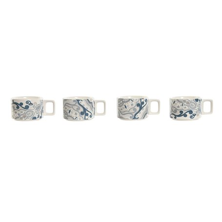 Ensemble de tasses à café Home ESPRIT Beige Gris Rose Lila Métal Bambou Dolomite 260 ml