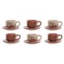 Jeu de 6 tasses avec plat Home ESPRIT Jaune Beige Terre cuite Lila Métal Dolomite 180 ml