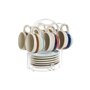 Jeu de 6 tasses avec plat Home ESPRIT Jaune Bleu Vert Lila Métal Dolomite 180 ml