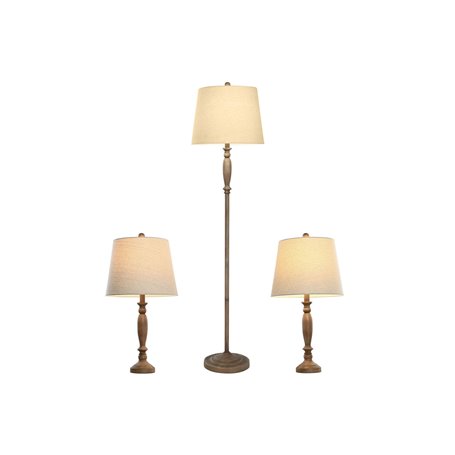 Lampadaire Home ESPRIT Marron Crème 50 W 220 V 38 x 38 x 150 cm (3 Pièces)