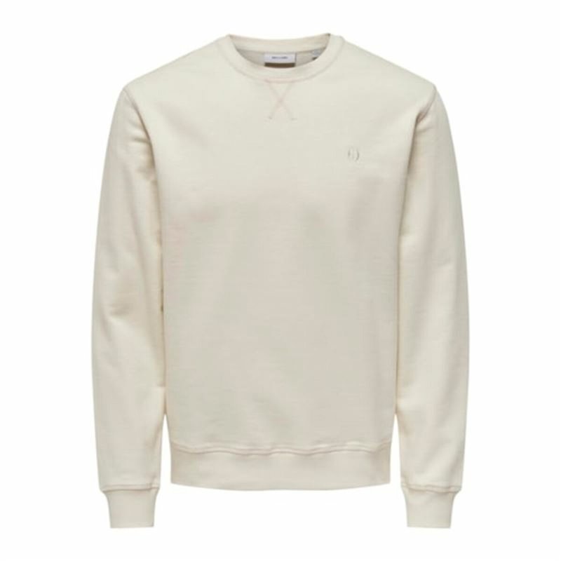 Sweat sans capuche homme Only & Sons Onsdan Unshed Reg Crew Neck Blanc