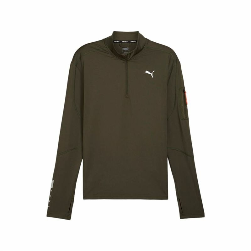 Sweat sans capuche homme Puma Flex 1/4 Zip Vert foncé