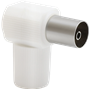 Fiche TV Coaxial 9,52mm Coudé Femelle Blanc Force Power Lite