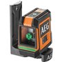 AEG - Niveau laser croix, portée 20 m, laser vert, 2 lignes, avec 1 adaptateur, 2 piles AA, 1 pochette de rangement - CLG220-B