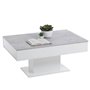 Table Basse - Bout de canapé -  mélamine Gris Béton et Blanc L100 x H46,1 x P65 cm