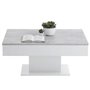 Table Basse - Bout de canapé -  mélamine Gris Béton et Blanc L100 x H46,1 x P65 cm