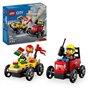 LEGO City 60458 Pack de bolides de course : camion de pizza contre camion de pompiers