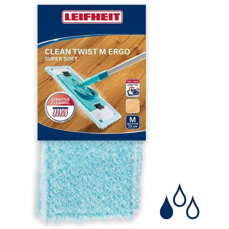 Image secondaire de Housse de rechange nettoyante pour balai a plat - LEIFHEIT - Clean Twist M Ergo super soft 52122 - Housse spéciale sols fragiles