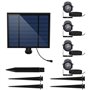 Quatre spots solaires 4 en 1 a piquer ou a fixer - LUMISKY - ROUNDY - H27 cm - LED blanc froid