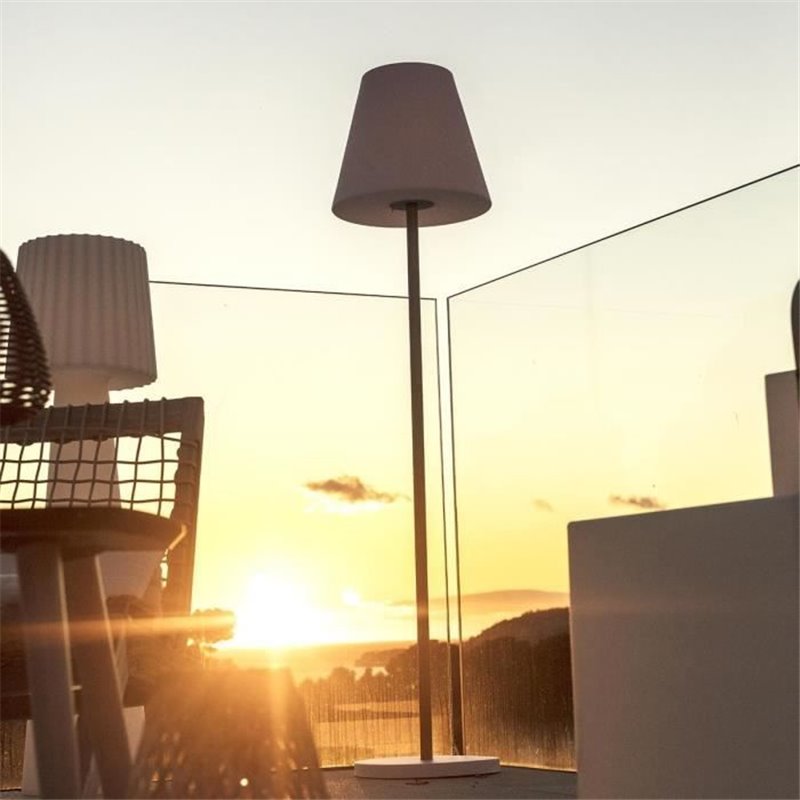 Image secondaire de Lampe de table solaire et rechargeable - LUMISKY - STANDY MINI WOOD SOLAR - H25 cm - LED blanc chaud et blanc dimmable