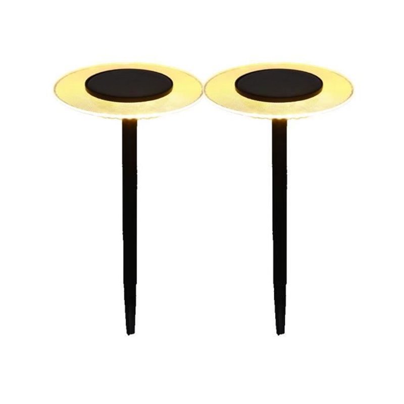 Lot de 2 balises solaires à piquer - LUMISKY - UFO - H35 cm - LED blanc chaud