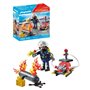 PLAYMOBIL 71826 Pompier pompe a eau & réservoir enflammé