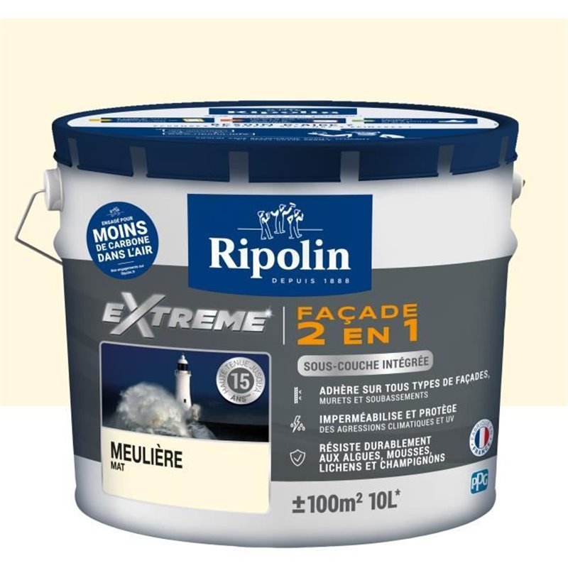 RIPOLIN Peinture façade ton Meuliere 10L
