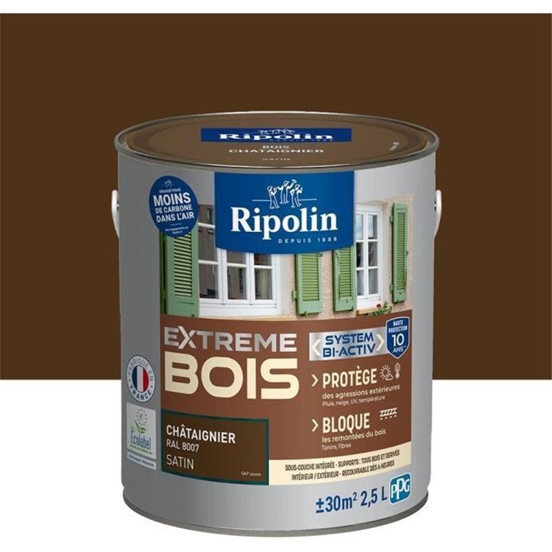 Image secondaire de Peinture Extreme bois - Châtaignier satin - RIPOLIN - 2,5 L