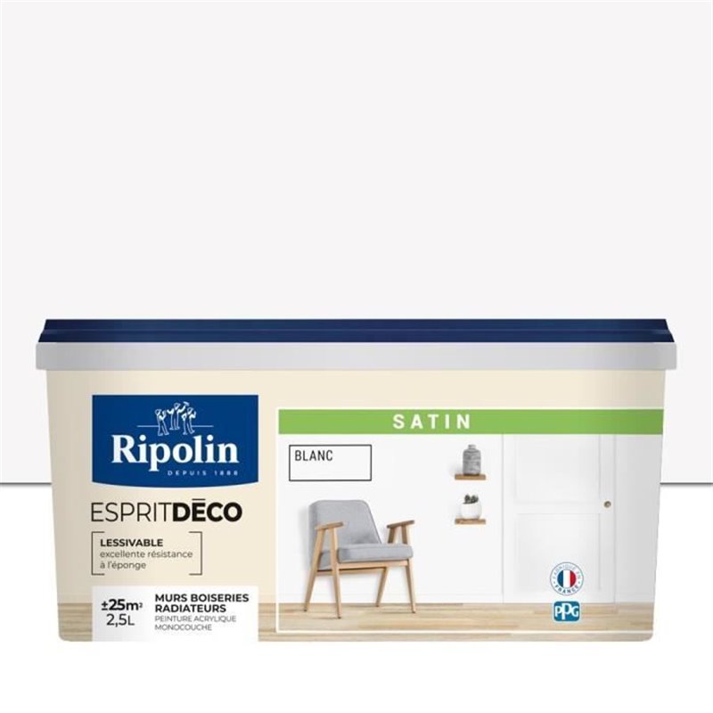 Image secondaire de RIPOLIN ESPRIT DECO MULTI SUPPORTS BLANC satin 2,5L