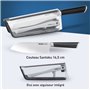 TEFAL Ever Sharp Couteau de cuisine Santoku 16,5 cm, Aiguiseur intégré, Technologie sécurisée, Acier inoxydable allemand K257902