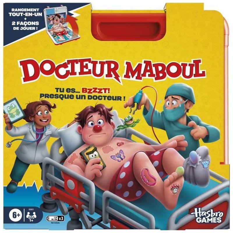 Docteur Maboul, jeu de plateau électronique avec mallette de transport tout-en-un, 2 façons de jouer, 1 joueur et plus, 10 minutes