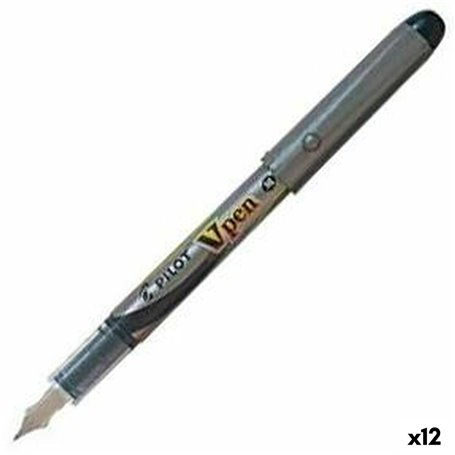 stylo à encre liquide Pilot V Pen Jetable Stylo Calligraphique Noir Acier 0,4 mm (12 Unités)