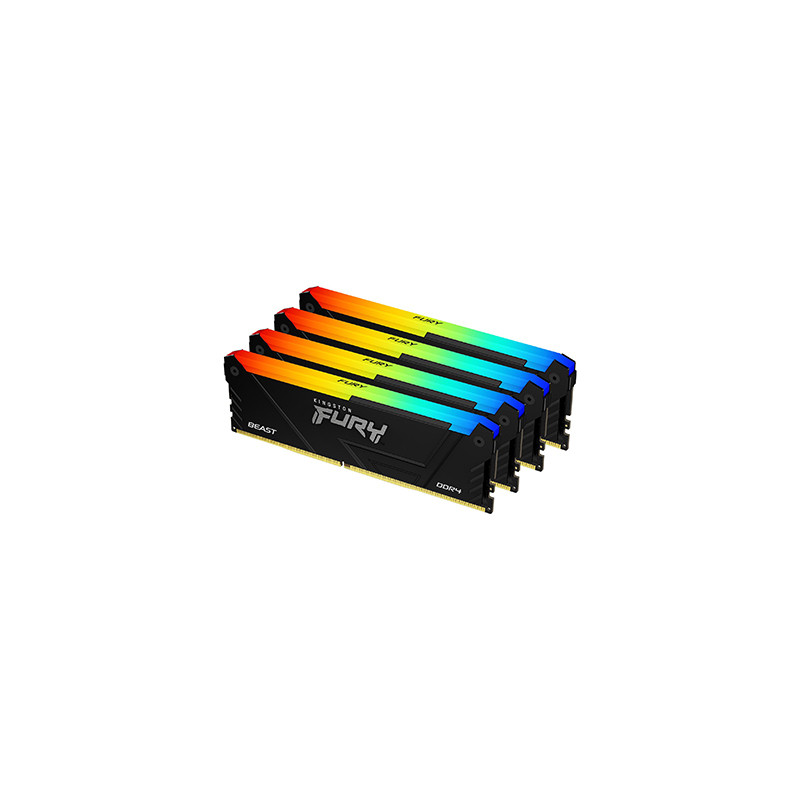 Kingston Technology FURY 64GB 3200MT/s DDR4 CL16 DIMM (Kits de 4) 1Gx8 Beast RGB