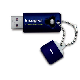 Integral 32GB Crypto Dual FIPS 140-2 Encrypted USB 3.0 lecteur USB flash 32 Go USB Type-A 3.2 Gen 1 (3.1 Gen 1) Bleu