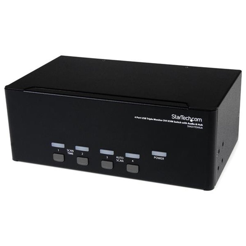 Image secondaire de StarTech.com Switch Commutateur KVM USB 4 ports Sortie Vidéo DVI, Audio HUB USB 2.0 3 Écrans - 4 PC