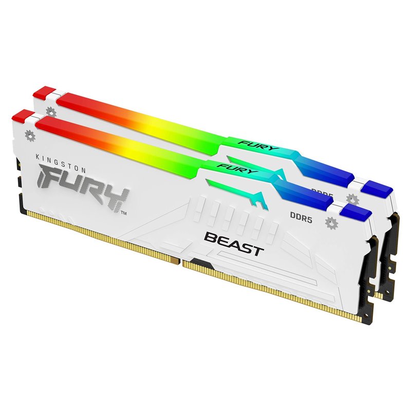Image secondaire de Kingston Technology FURY Beast 64 Go 5200 MT/s DDR5 CL40 DIMM (Kits de 2) White RGB XMP