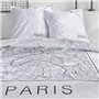 Parure de lit - TODAY - JAVA - 2 personnes - 240x220 cm - Coton - Imprimé Paris - Blanc