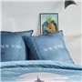 Parure de lit - TODAY - JAVA - 2 personnes - 240x220 cm - Coton - Imprimé New York - Bleu
