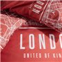 Parure de lit - TODAY - JAVA - 2 personnes - 240x220 cm - Coton - Imprimé London - Rouge