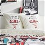 Parure de lit - TODAY - JAVA - 2 personnes - 240x220 cm - Coton - Imprimé Street racing - Blanc