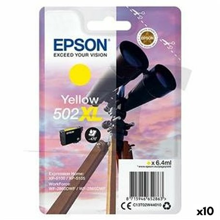 Cartouche d'encre originale Epson XP-5100 5105 WF2860DWF 2865DWF Nº 502XL Jaune (10 Unités)