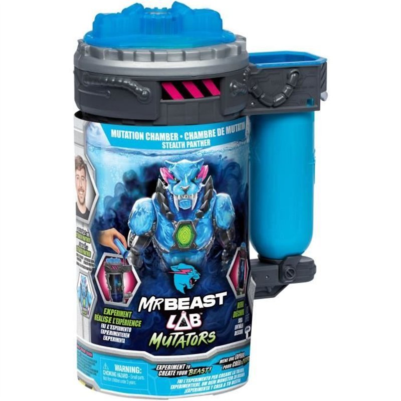 Figurine articulée - MRBEAST LAB - Stealth Panther - 13 cm - Corps translucide bleu - 20 points d'articulation