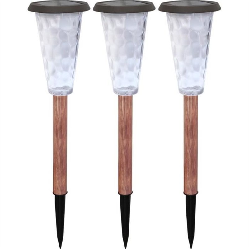 Lot de 3 balises solaires - Canopo - 20 lumens - Beige