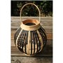 Lampe solaire en bambou - Olivie - Noir