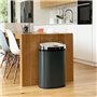 Poubelle de cuisine automatique - MAJESTIC - KITCHEN MOVE - 58 L - Inox gris mat avec cerclage