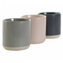 Tasse mug DKD Home Decor Rose clair Gris foncé Gris clair Grès (350 ml) (4 Unités)
