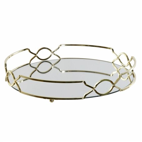 Plateau apéritif DKD Home Decor Miroir Métal (30 x 30 x 5 cm)